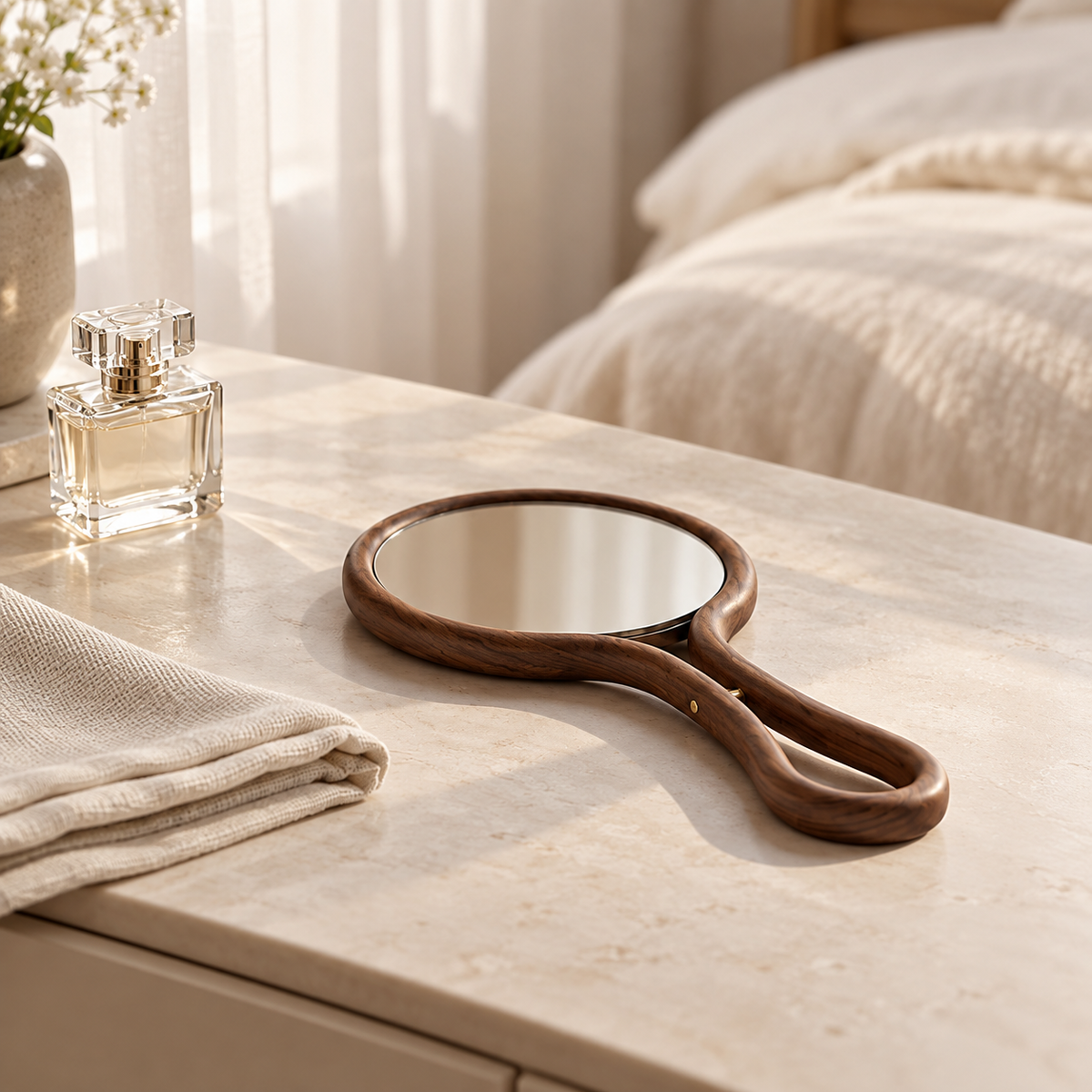 Sienna Solid Walnut Hand Mirror