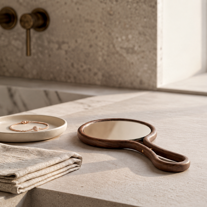 Sienna Solid Walnut Hand Mirror