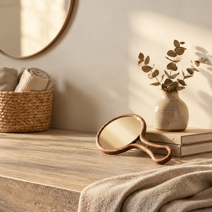 Sienna Solid Walnut Hand Mirror
