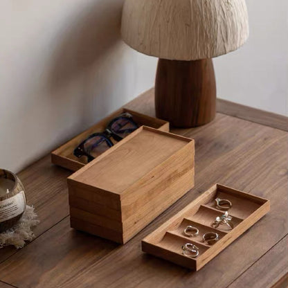 Set Organizzatore di Gioielli Alina Modulare in Legno Massello