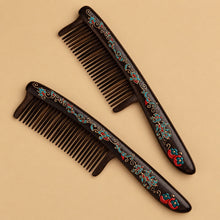 Livia Hand-Painted Solid Wood Fine-Tooth Comb