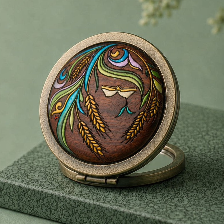 Luna Handcrafted Double-Sided Compact Mirror