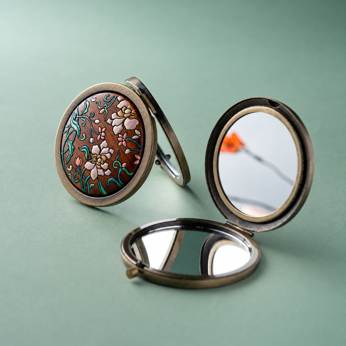 Luna Handcrafted Double-Sided Compact Mirror