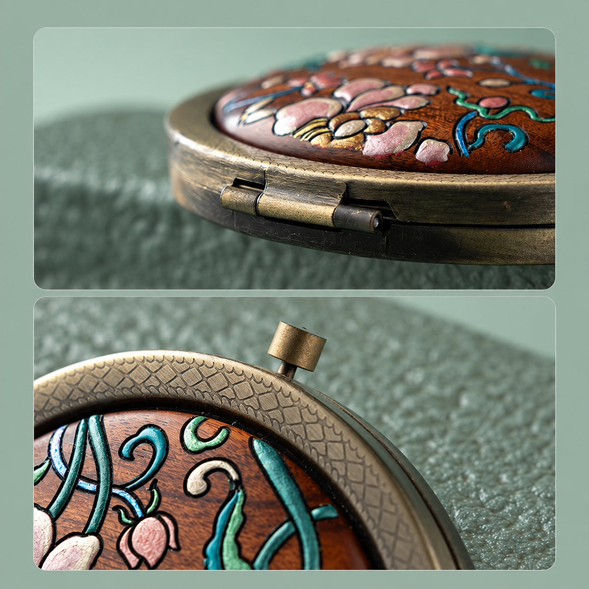 Luna Handcrafted Double-Sided Compact Mirror