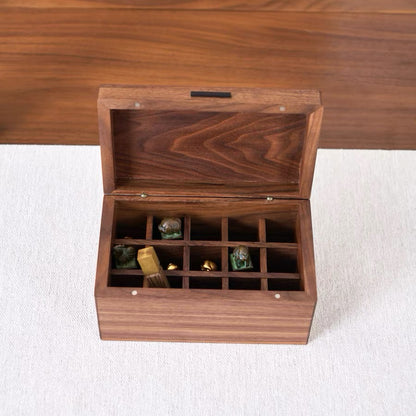 Emily Solid Walnut Storage Box for Essential Oils & Lipsticks