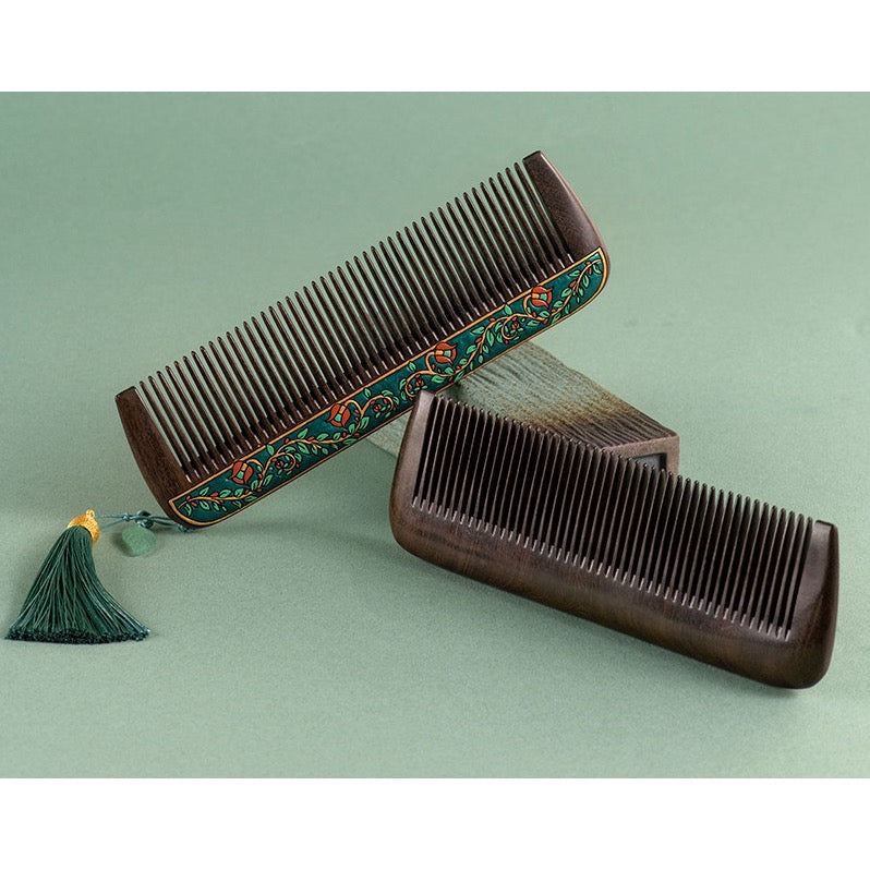 Aster Solid Wood Long-Handle Hair Comb