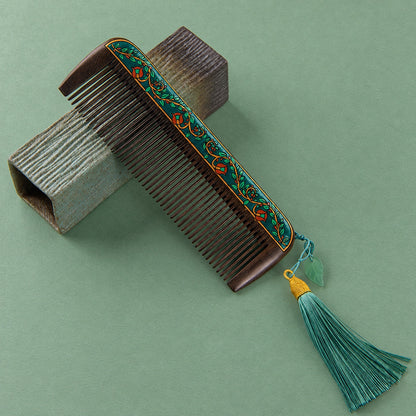 Aster Solid Wood Long-Handle Hair Comb