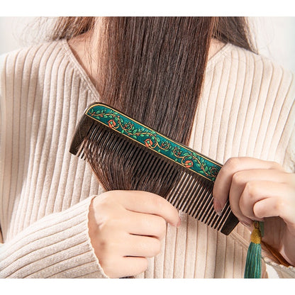 Aster Solid Wood Long-Handle Hair Comb
