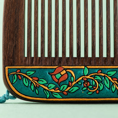 Aster Solid Wood Long-Handle Hair Comb