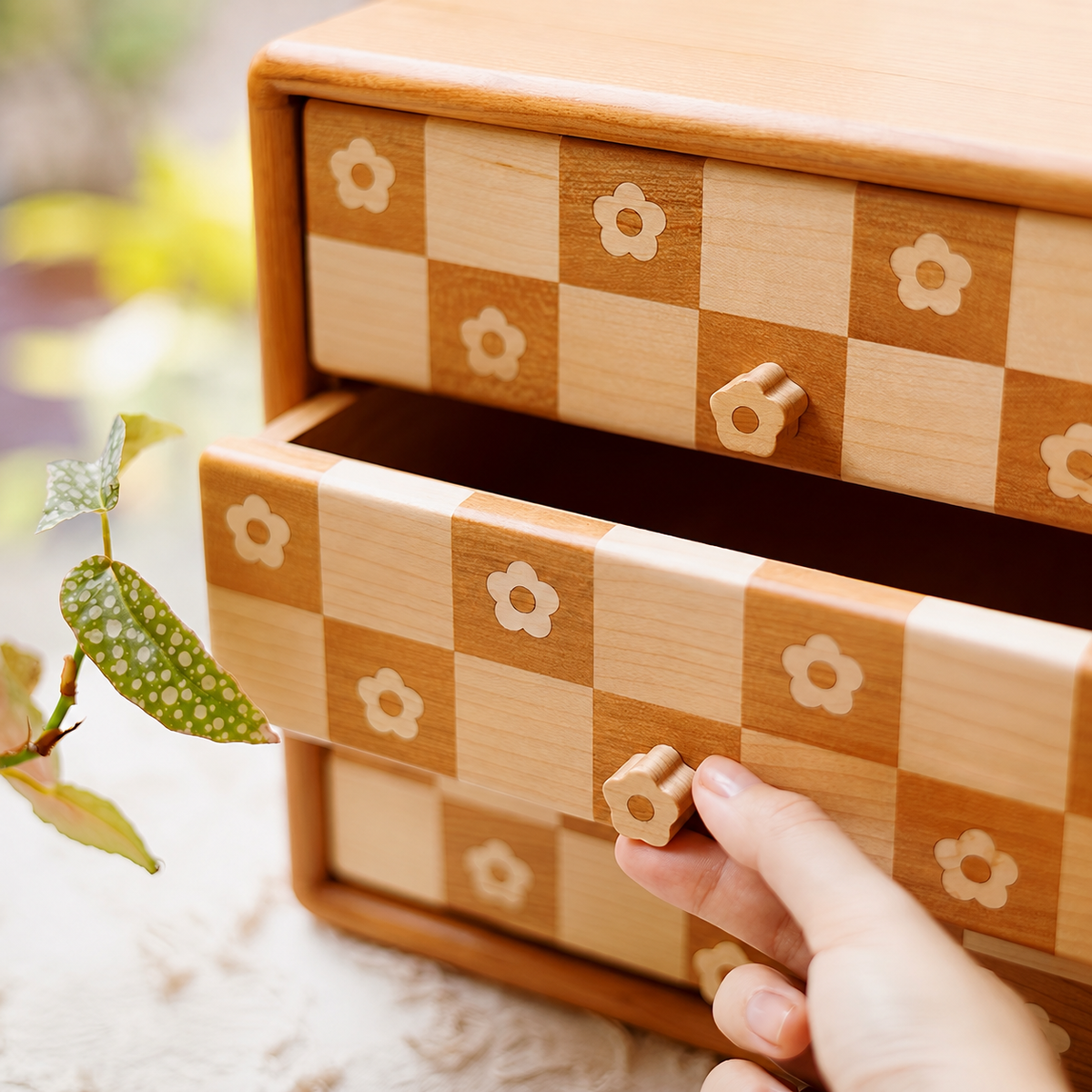 Dahlia Solid Wood 3-Drawer Storage Cabinet