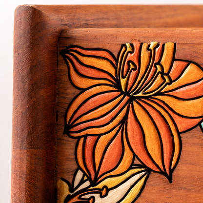 Lilia Hand-Painted Makeup Organizer with Tissue Box
